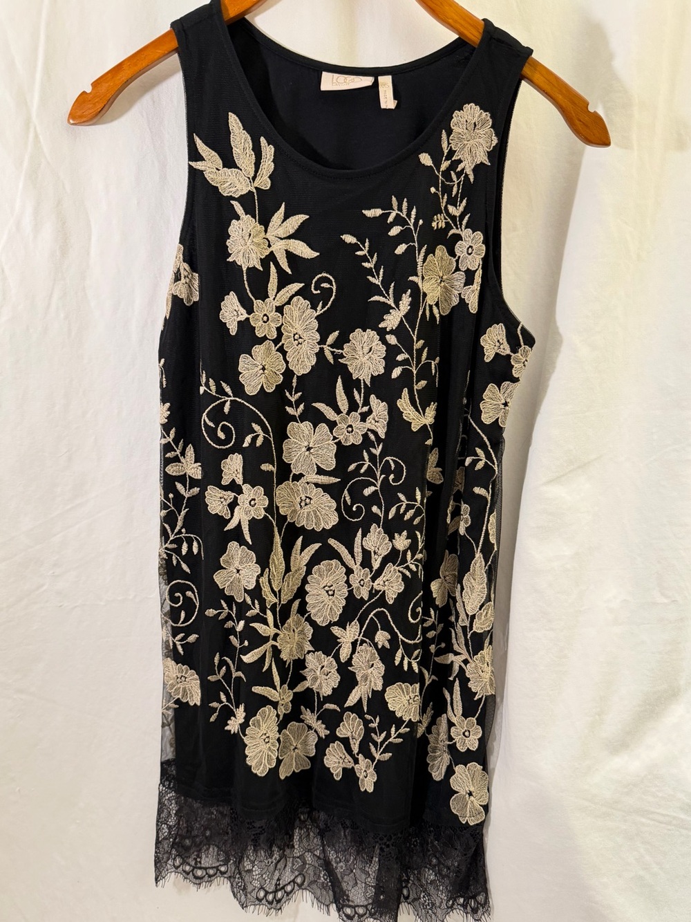 Logo Lavish summer dress embroidered with slip dress black size xxs - Picture 4 of 16